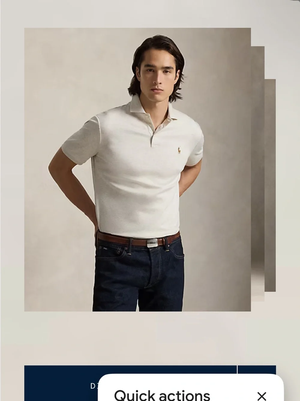 Ralph Lauren Cream Polo Shirt with Signature Pony